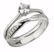 Shaped Wedding Ring with matching Diamond Engagement Ring